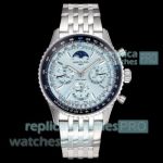 V9 Swiss Replica Breitling Navitimer B19 Ice Blue Dial Stainless Steel Limited Edition Watch 